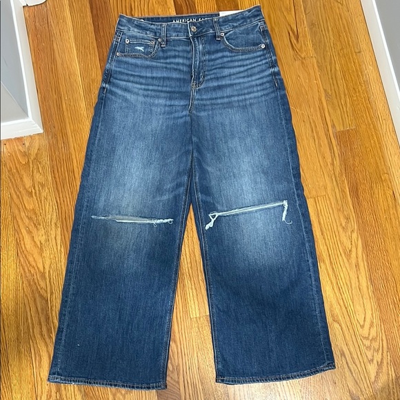 American Eagle Outfitters Dreamy Drape Super High-Rise Baggy Wide Leg Jeans - Picture 1 of 6